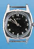 LEMANIA Militärarmbanduhr, Ref.-Nr. 261, Schweiz um 1955, Edelst., Boden geschr., für die tschech. Armee, so Registraturgrav. auf Boden, ...