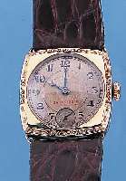 ELECTION HERRENARMBANDUHR GRAND PRIX, REF.-NR. 467667, SCHWEIZ UM 1934, METALL M. GG-AUFL., CARREE-CAMBRE-FORM, LüN. ...
