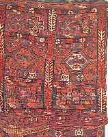 KURDEN KAMELTASCHE, IRAK, 218 X 92CM, EHZ 3WOLLE AUF WOLLE, UM 1920