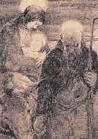 BERGMANN, MAX, 1884 FüRSTENBERG-1955 HAIMHAU- SEN, DIE HEILIGE FAMILIE AUF DER FLUCHT AUS ÄGYPTEN, BLEISTIFTZEICHNUNG, HANDSIGNIERT, ZU-SäTZLICH ...