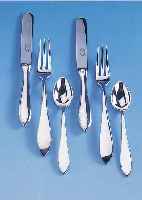18-TEILIGES KAFFEEBESTECK, POLEN 1922-38, 800ER SILBER, BEST. AUS 6 MESSERCHEN MIT STAHLKLINGEN, GRIFFE GEFüLLT, 6 GABELN, 6 ...