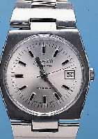 GLASHÜTTE HERRENARMBANDUHR SPEZIMATIC, DEUTSCHLAND UM 1975, EDELST., EDELST.-BAND, KAL. 06-66/771, SELTEN, WERK VERG., ZENTRAL- ROTOR, ...