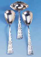 3 VORLEGETEILE, WMF, UM 1900, REINER JUGENDSTIL, METALL VERSILBERT, HOHE QUAL., STILREIN, BEST. AUS: 2-TEIL. SALATBESTECK UND ...