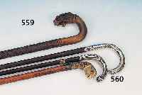STOCK, OSTEUROPA, UM 1900, REICHE FLACH- SCHNITZEREIEN, KOPF IN FORM EINES FABELTIERES,L. CA. 75 CM