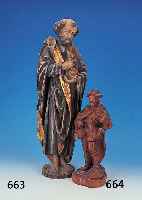 HOLZSKULPTUR, 20. JH., GESCHNITZT, STAB FEHLT, MANN MIT LATERNE, H. 40 CM