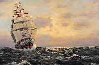 UNBEKANNTER KüNSTLER, MITTE 20. JH., ÖL/LWD., SIGNIERT, SEGELBOOT AUF BEWEGTER SEE, 60 X 80 CM