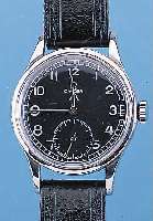 OMEGA MILITäRARMBANDUHR, SCHWEIZ UM 1947, EDELST., BODEN GESCHR., BLATT REST., FüR DIE BRIT. ARMEE, SO REGISTRATURGRAV. AUF BODEN, 15 ST., ...