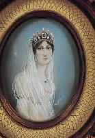 MINIATURMALEREI, FRANKREICH, UM 1900, SIGN. DELAROCHE, PORTRäT DER JOSEPHINE, GOUACHE AUF ELFENBEIN, IM OVAL CA. 8 X 6 CM, R.