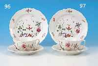 GEDECK, MEISSEN, 2. WAHL, 2. H. 20. JH., PORZELLAN, BUNTE MALEREI, INDIANISCHE BLUMEN, TASSENH. CA. 5 CM, D. 10 CM