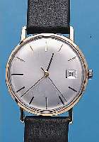 ONSA HERRENARMBANDUHR, REF.-NR. 11107, SCHWEIZ UM 1962, GG 585/000, GOLDBODEN GEDR., BLATT REST., 25 ST., ROTORAUFZ., BASISKAL. ETA 2454, ...