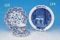 WEIHNACHTSTELLER, ROSENTHAL, DAT. 1923, PORZELLAN, BLAUE BEMALUNG, ENTW. ERNST HOEFER-BERLIN, D. 21,5 CM