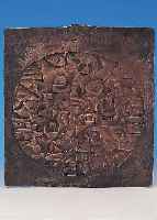 DEWALD, FRANZ, ABSTRAKTES RELIEF, MODERNE KOMPOSITION IN BRONZE, MONOGR. U. DAT. 1974, 30 X 27 CM