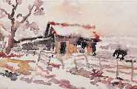 ABT, KARL, 1899 PFORZHEIM-1985, ZWEI WINTERLANDSCHAFTEN, AQUARELL/PAPIER, BEIDE HANDSIGN. UND DAT. 77 BZW. 78, JE CA. 15 X 22 CM, ...