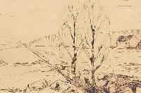MUNCH, EDUARD, ORIGINALRADIERUNG, LAND- SCHAFT, HANDSIGNIERT, 10.3 X 14.5 CM