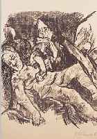 KOKOSCHKA, OSKAR, LITHOGRAPHIE, 50ER JAHRE, HANDSIGNIERT, 28 X 30 CM, LEICHT GEBRäUNT
