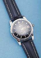 OMEGA HERRENARMBANDUHR SEAMASTER, REF.-NR. 2849/12SC, SCHWEIZ UM 1961, EDELST., BODEN GE-DR., KRONE NEUTR. ERS., BLATT ALTERSBED. FL., LEDERB. NEU, ...