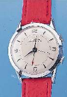 BENRUS ARMBANDWECKER, REF.-NR. 660787, SCHWEIZ UM 1964, METALL VERCHR., EDELST.-BODENGEDR., RUNDANKERW., BAUWEISE AS, MODELL DS15, 17 ST., ...