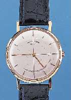 FAVRE LEUBA HERRENARMBANDUHR, REF.-NR. 40377/565, SCHWEIZ UM 1962, GG 750/000, FLACHEAUSF., BODEN U. GLASR. GEDR., ORIG.-BLATT FL.,RUNDANKERW. ...