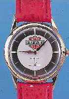 HAMILTON HERRENARMBANDUHR, SCHWEIZ/USA UM 1960, METALL M. GG-AUFLAGE, EDELST.-BODEN GE- DR., HARLEY-DAVIDSON-LOGO SPäTER, 17 ST., ...