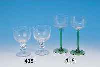 SECHS POKALGLäSER, LALIQUE, 2. H. 20. JH., FARBLOSES GLAS, TEILFACETTIERT, H. CA. 13 CM, UNSIGN.