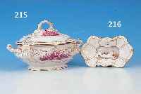 SCHALE, THüRINGEN, DAT. 1850, STUDENTIKA, IN KARTUSCHE BUNTE BEMALUNG, DARST. DES SOG. LEIBFUCHSES, GOLDSTAFFAGE, MIT WIDMUNG, L. CA. 22 CM, ...