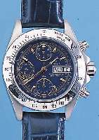 ORFINA ARMBAND-CHRONOGRAPH, SCHWEIZ UM 1999, EDELSTAHL TEILW. POL., BOD., KRONE U. DRüCKER GESCHR., BEI FERT.-STELL. WASSERD. ...