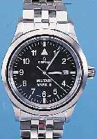 ORFINA FLIEGERARMBANDUHR MILITARY MARK II, REF.-NR. 6190, SCHWEIZ 1998, EDELSTAHL MATT. INCL. EDELST.-BAND M. SICHERH.-FALTSCHL., BOMB. ...