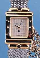 PHILIP CHARRIOL DAMENARMBANDUHR ST. TROPEZ, REF.-NR. 95/18181/7007902, SCHWEIZ UM 1992, METALL HARTVERG., DESIGNER-MODELL M. 5-REIH. GEDREHT. ...