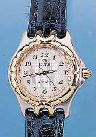 CHAGAL HERRENARMBANDUHR, SCHWEIZ UM 1995, EDELSTAHL MATT., SCHR.-KRONE U. LüN. HARTVERG., BOMB. SAPHIRGL., GUILL. U. VERS. ...