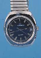 GIRARD PERREGAUX HERRENARMBANDUHR, QUARTZ, REF.-NR. 2616, SCHWEIZ UM 1974, EDELSTAHL, NEUTR. EDELST.-BAND, ZENTRALSEK., DAT., KAL. ...