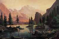Lacher, B., Landschaftsmaler um 1900, Der Gosausee mit dem Dachstein, Öl/Lwd., sign. u. verso betitelt, 53 x 70 cm, R.