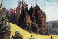 Unbek. Künstler, um 1920, Schwarzwaldland- schaft, Öl/Lwd., unleserlich sign. u. dat. 1920, 55 x 65 cm, R.