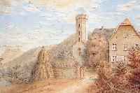 FINKLER, WALTER, DR., SCHWAGER DES MAX SLEVOGT, HIER: DER SLEVOGTHOF NEUKASTEL BEI LEINSWEILER IN DER PFALZ, AQUARELL, CA. 21 X 30,5 CM, ...