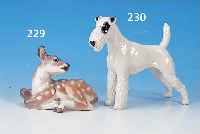 PORZELLANFIGUR, ROSENTHAL, GERMANY, KUNSTAB- TEILUNG SELB, 40ER J., TERRIER, 18 X 23CM