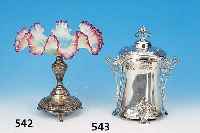 BONBONNIERE, DEUTSCH, WMF, UM 1900, METALL VERSILBERT, REICH GEPRäGT MIT EFEU- UND RANKENDEKOR, LEICHT BERIEBEN, OHNE ...
