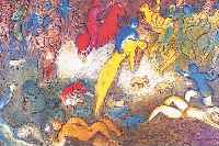 CHAGALL, MARC, DREI FARBOFFSETS AUS DAPHNIS UND CHLOé, ED. G. BRAZILLER NEW YORK 1977, DOPPELBLäTTER MIT BUGFALTEN, JE CA. 32 X 48 CMPP