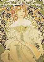 MUCHA, ALPHONSE, FARBLITHOGRAPHIE, ED. GALERIE DU CENTRE, MOURLOT PARIS 1986, BEZ.: H.C., VON JIRI MUCHA HANDSIGN., CA. 51,5X 38,5 CM