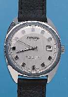 MIREXAL HERRENARMBANDUHR CHRONOMETER, SCHWEIZ UM 1962, EDELST.-BODEN GESCHR., ZEN- TRALSEK., DATUM, AB HERST. M. ZERTIFIKAT, HIERALS ...