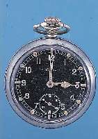 GRANA MILITäRTASCHENUHR, SCHWEIZ FüR DEN DTSCH. MARKT UM 1940, METALL VERSCHR., BEI FERTIGST. WASSERGESCH., KONTRASTZIFFERBL., WOHL FüR ...