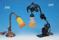 TISCHLAMPE, FRANKREICH, 30ER JAHRE, MULLER FRES, SIGN. GV. CROISMARE, SCHIRM FARBLOSES GLAS, ZWISCHEN DEN SCHICHTEN IN GELB-ORANGE EINGEPUDERT, ...