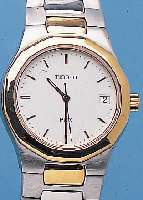TISSOT HERRENARMBANDUHR, REF.-NR. PRX, P580-W, SCHWEIZ UM 1997, EDELST. MATT., SAPHIRFLACHGL., KRONE, LüNETTE U. ZWISCHENGL. DES ...