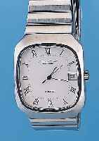 IWC Herrenarmbanduhr Quartz, Schweiz um 1974Edelst. incl. Band, Saphirflachgl., emailfarb.Kontrastzifferbl., bei Fertigst. wassergesch.,Kal. 2405, ...