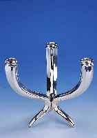 3-ARMIGER KERZENLEUCHTER, 925ER SILBER, GEFüLLT, H. CA. 16.5 CM, D 18 CM, TOTAL CA. 390 G