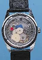 LANCO HERRENARMBANDUHR ASTROLON, REF.-NR. 11013, SCHWEIZ UM 1969, BEIDS. VERGL., INTERE-SSANTER KUNSTSTOFFAUFBAU (AUSSER UNR., ACHSEN U. FUTTER, ...