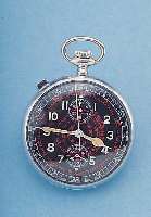 HANHART TASCHENCHRONOGRAPH LEPINE, REF.-NR. 116342, DEUTSCHLAND 40ER JAHRE, METALL VER- CHR., SCHW. KONTRASTZIFFERBL., FARBL. DIFF., ...
