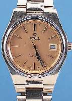 OMEGA HERRENARMBANDUHR SEAMASTER, REF.-NR. 1660238, SCHWEIZ UM 1974, METALL-MASSIVGEH. M. 80 MICRON GG-AUFL. INCL. METALLBAND, MINE- RALFLACHGL., ...