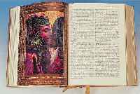 BIBEL, ILLUSTRIERT VON ERNST FUCHS, LIMITIERTE VORZUGSAUSGABE, NUM. 12304, HAND- SIGNIERT, GOLDFARBENER ECHTER LEDEREINBAND, 20000ER ...