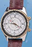 BREIL ARMBANDWECKER, REF.-NR. 145, SCHWEIZ UM 1990, METALL HARTVERCHR., EDELST.-BODEN GEDR., KRONE U. LüNETTE HARTVERG., MINERAL- FLACHGL., ...