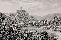 Konvolut von 3 Blatt, Kupferstiche aus Malerische Ansichten d. Rh. d. Mosel und Haardt von J. Engelmann, Heidelberg, ca. 1820,mit ...