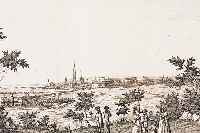 Konvolut mit 6 Blatt Bonn, 1.) Kupferstich aus Voyage sur Le Rhin v. Robineau, ca. 1850, Vue de Bonn et du Chateau de Poppelsdorf, sehr ...